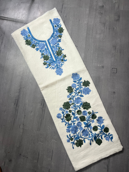 Gul Kashmiri Aari 2 Piece Unstitched Suit  |  Light Gray