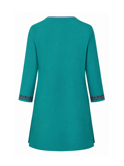 Noor : Aari embroidery summer kurti | Ocean Teal