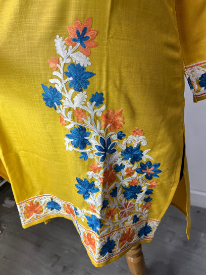 Noor : Aari embroidery summer Co-Ord Set | Gold