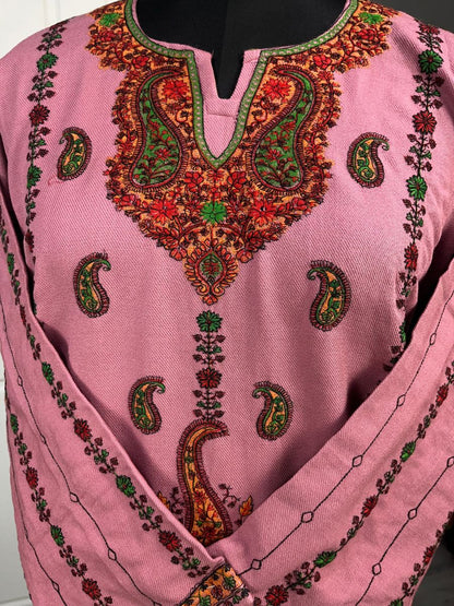 Kashmiri Soni Embroidered Phiran | Pink