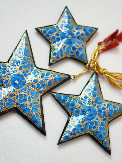 Stars - Handcrafted Paper Mache Christmas Ornaments & Festive Décor