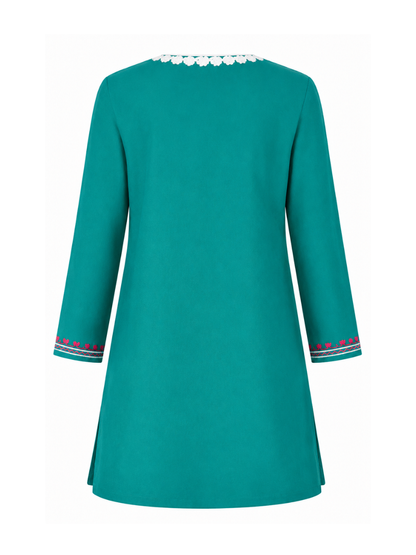 Noor : Aari embroidery summer kurti | Ocean Teal