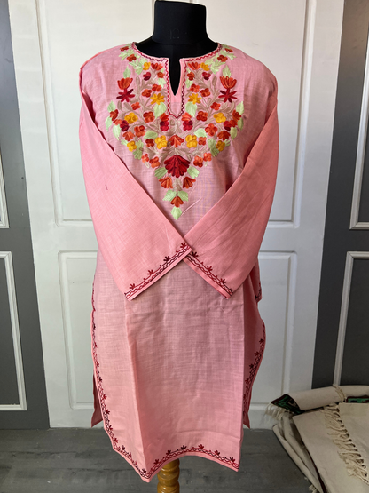 Kashmir Aari cotton Co-Ord Set | Vintage Pink