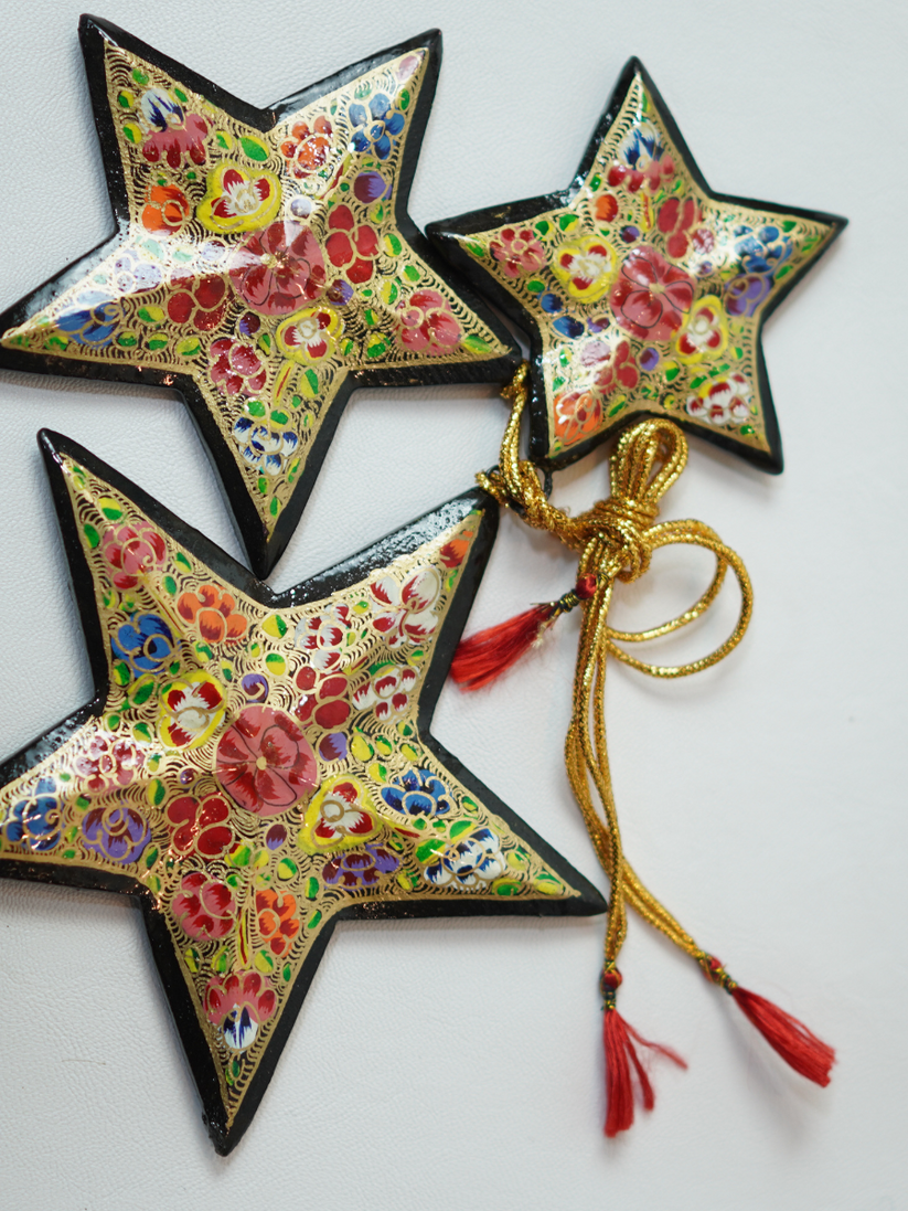 Stars - Handcrafted Paper Mache Christmas Ornaments & Festive Décor - KaarKash