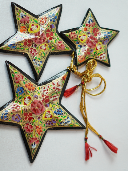 Stars - Handcrafted Paper Mache Christmas Ornaments & Festive Décor