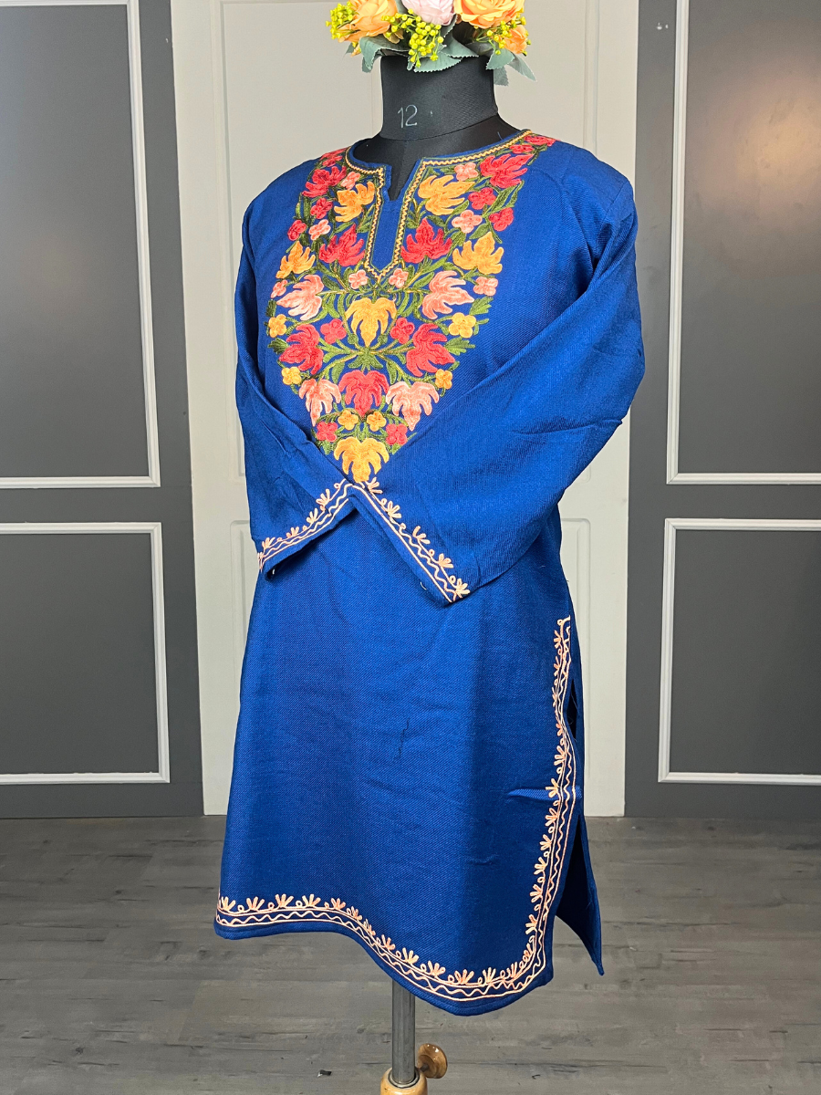 Rang-E-Chinar Blue Short Woolen Kurtis