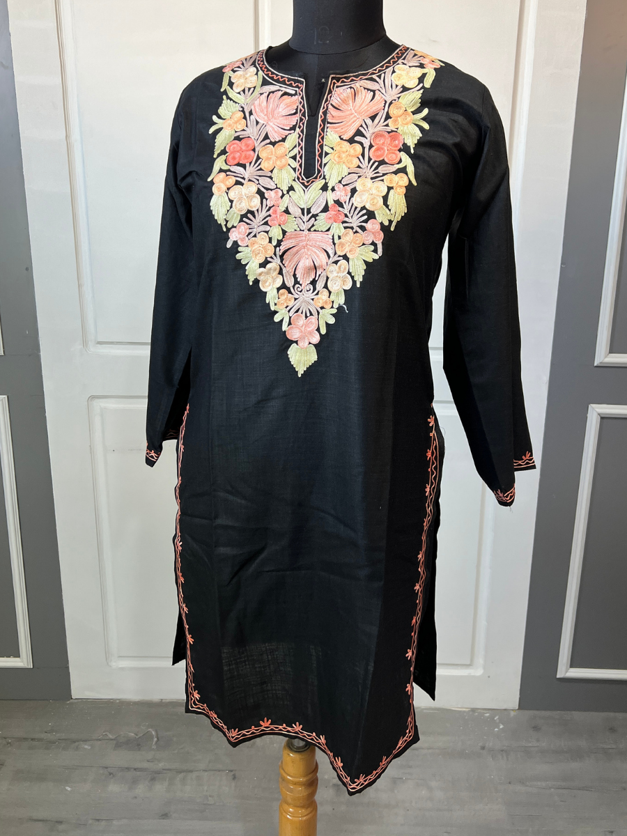 Kashmir Aari cotton Co-Ord Set | Ebony