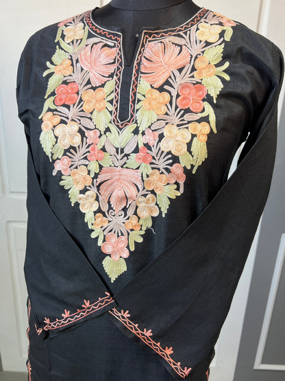 Kashmir Aari cotton Co-Ord Set | Ebony