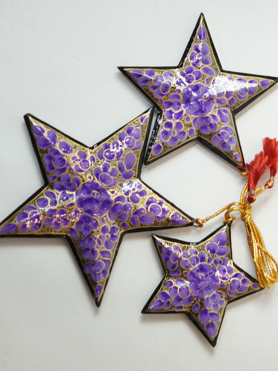 Stars - Handcrafted Paper Mache Christmas Ornaments & Festive Décor