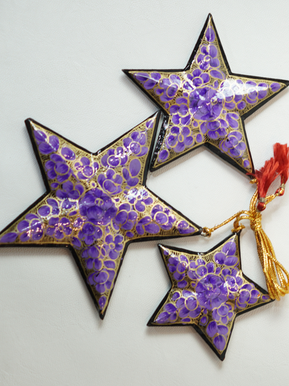 Stars - Handcrafted Paper Mache Christmas Ornaments & Festive Décor