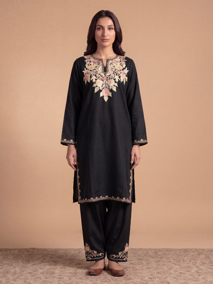 Kashmir Aari cotton Co-Ord Set | Ebony