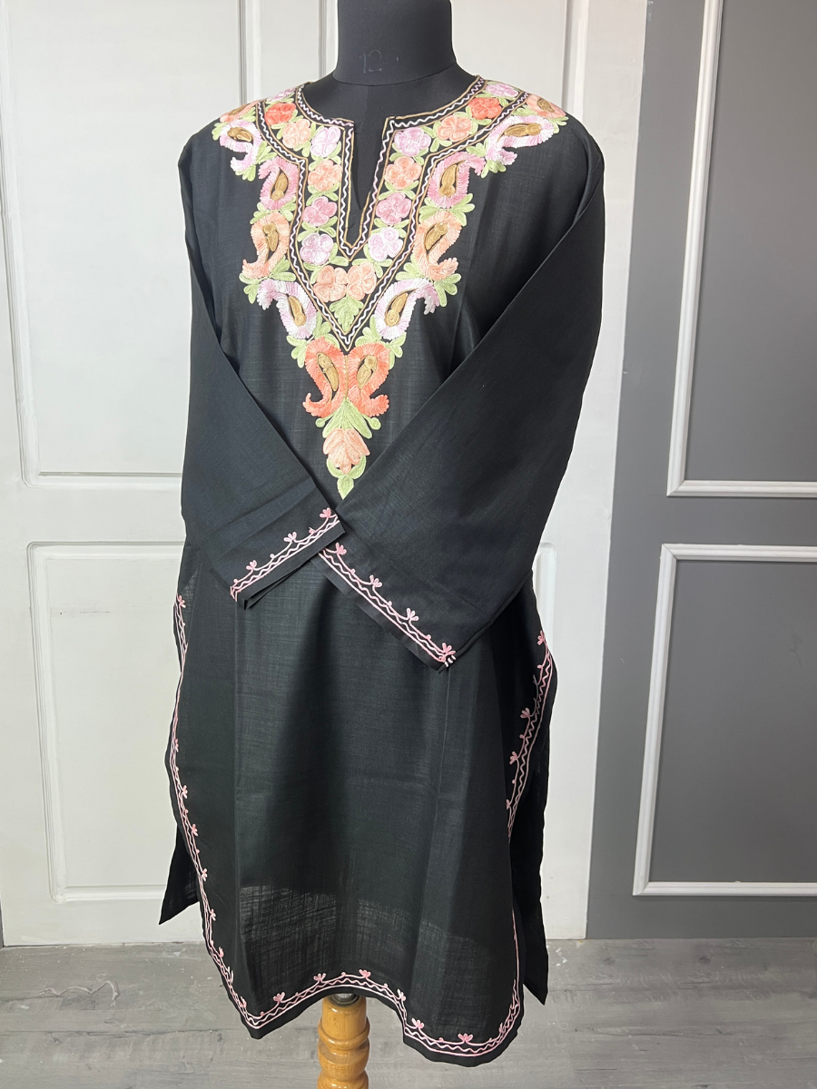 Kashmir Aari cotton Co-Ord Set | Ebony