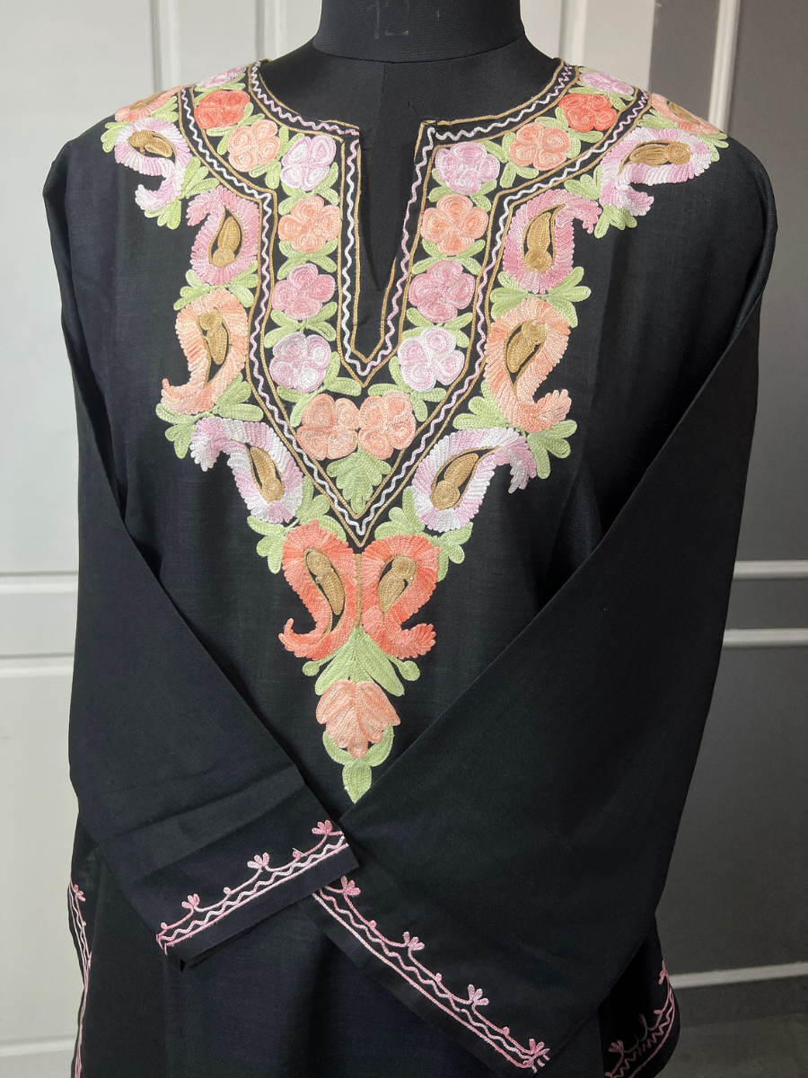 Kashmir Aari cotton Co-Ord Set | Ebony