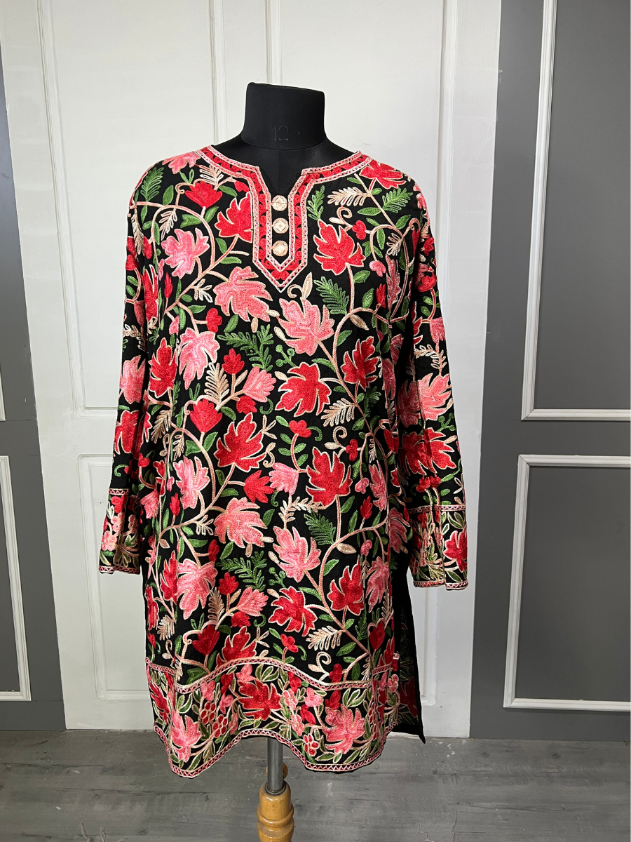 Noor : chinar embroidery summer kurti | Ebony