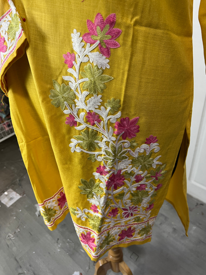Noor : Aari embroidery summer Co-Ord Set | Gold