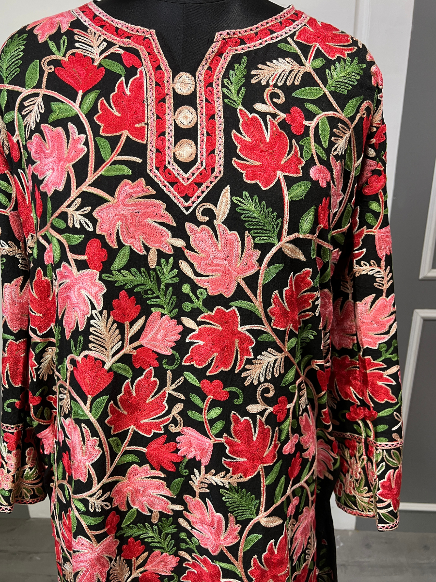 Noor : chinar embroidery summer kurti | Ebony
