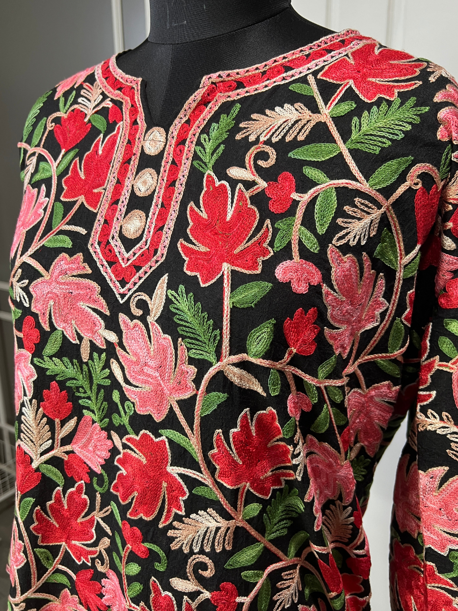 Noor : chinar embroidery summer kurti | Ebony
