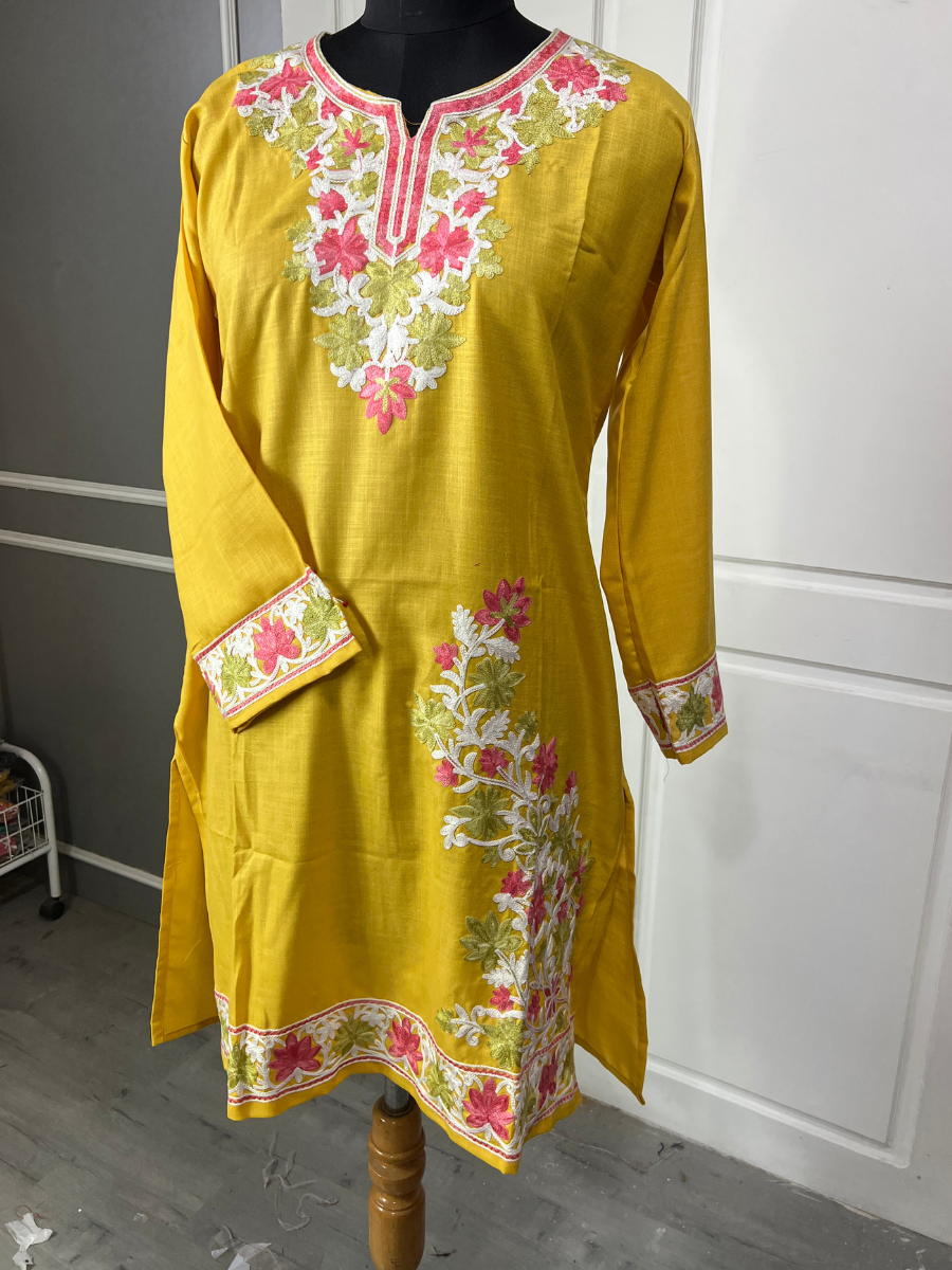 Noor : Aari embroidery summer Co-Ord Set | Gold