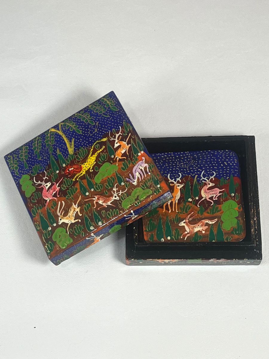 Vintage Woodland Coaster Crafted Paper Coaster Set - KaarKash