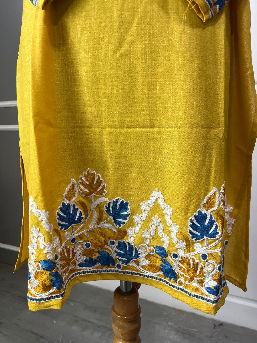 Noor : Aari embroidery summer Co-Ord Set | Gold