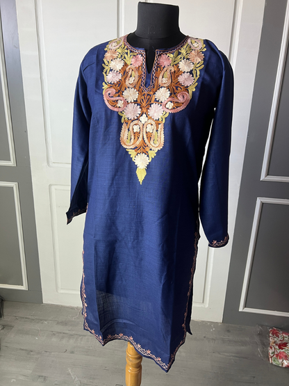 Kashmir Aari cotton Co-Ord Set | Royal Indigo