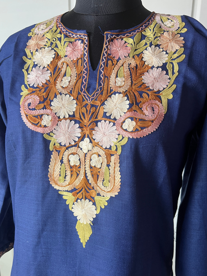 Kashmir Aari cotton Co-Ord Set | Royal Indigo