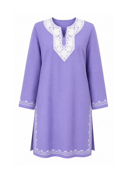 Noor : Aari embroidery summer kurti | Lavender