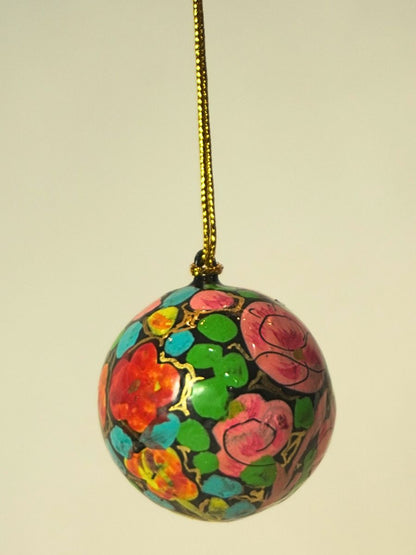 Paper Mache Bauble Balls - Christmas Tree Ornaments | Hanging Decorations for Festive Décor | Set of 9 - KaarKash