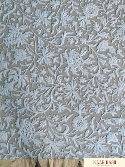 Bahar-e-Chinar Krewal Embroidery Bedcover - KaarKash