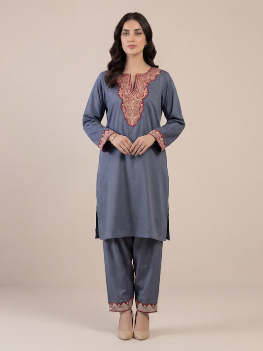 Boti Tila Summer Co-Ord set |Blue Gray