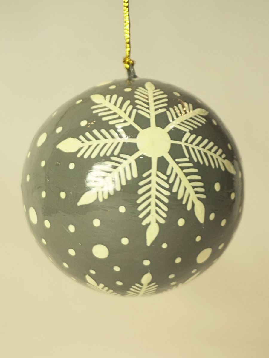 Paper Mache Bauble Balls - Christmas Tree Ornaments | Hanging Decorations for Festive Décor | Set of 9 - KaarKash