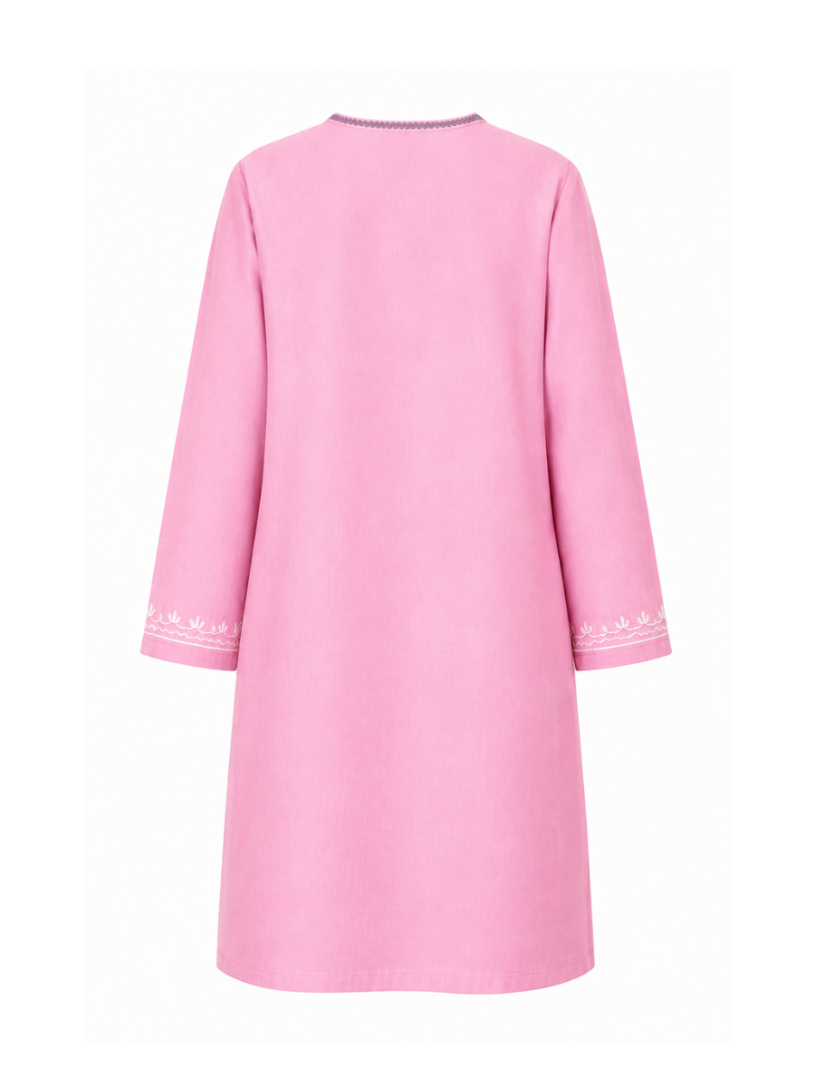Noor : Aari embroidery summer kurti | Vintage Pink