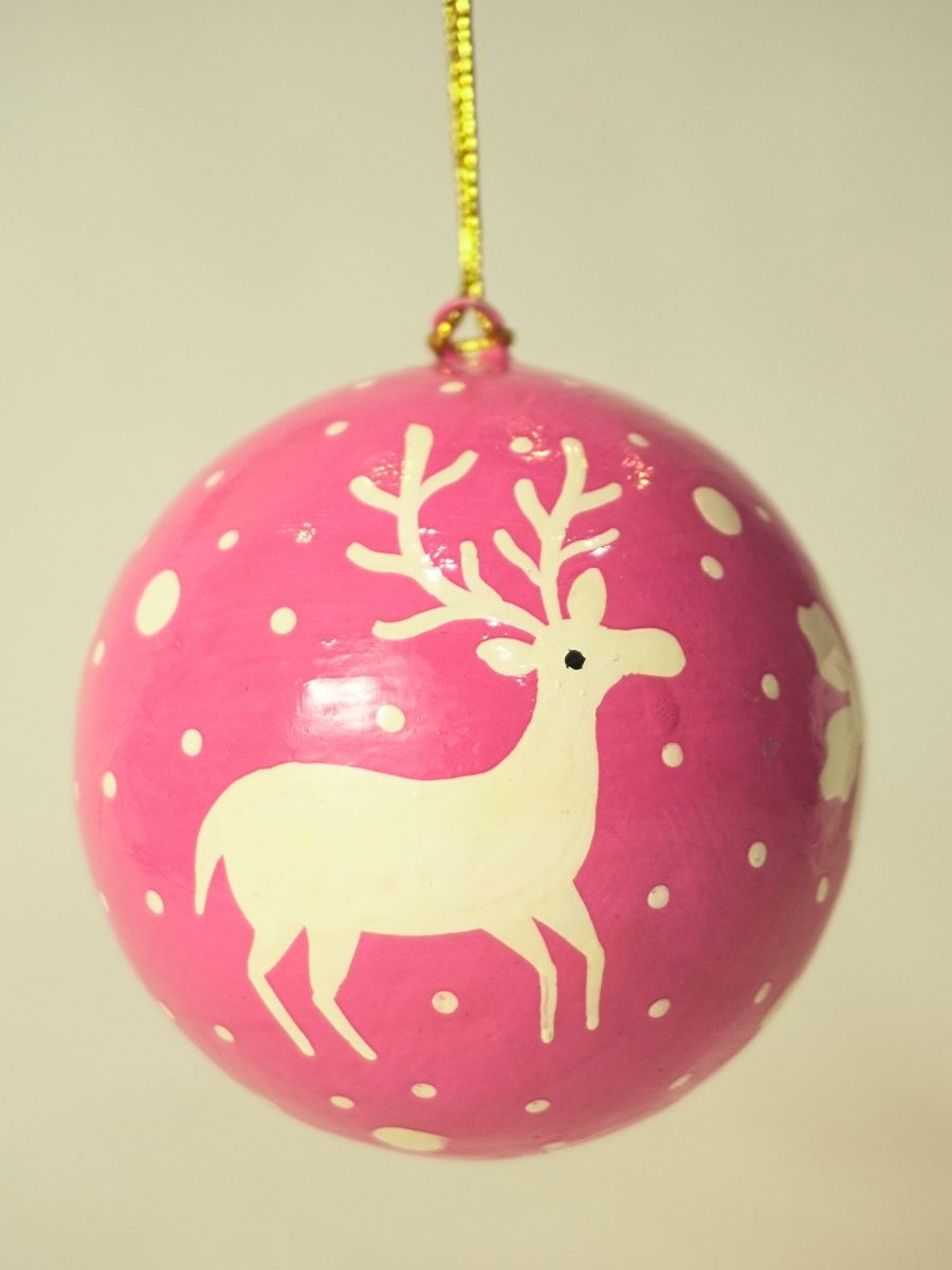 Paper Mache Bauble Balls - Christmas Tree Ornaments | Hanging Decorations for Festive Décor | Set of 9 - KaarKash