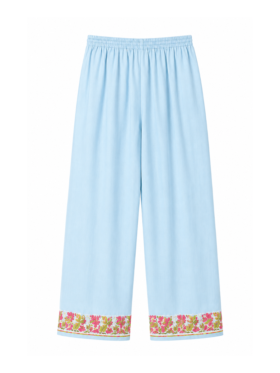 Noor : Kashmiri Aari embroidery summer Co-Ord Set | Aqua