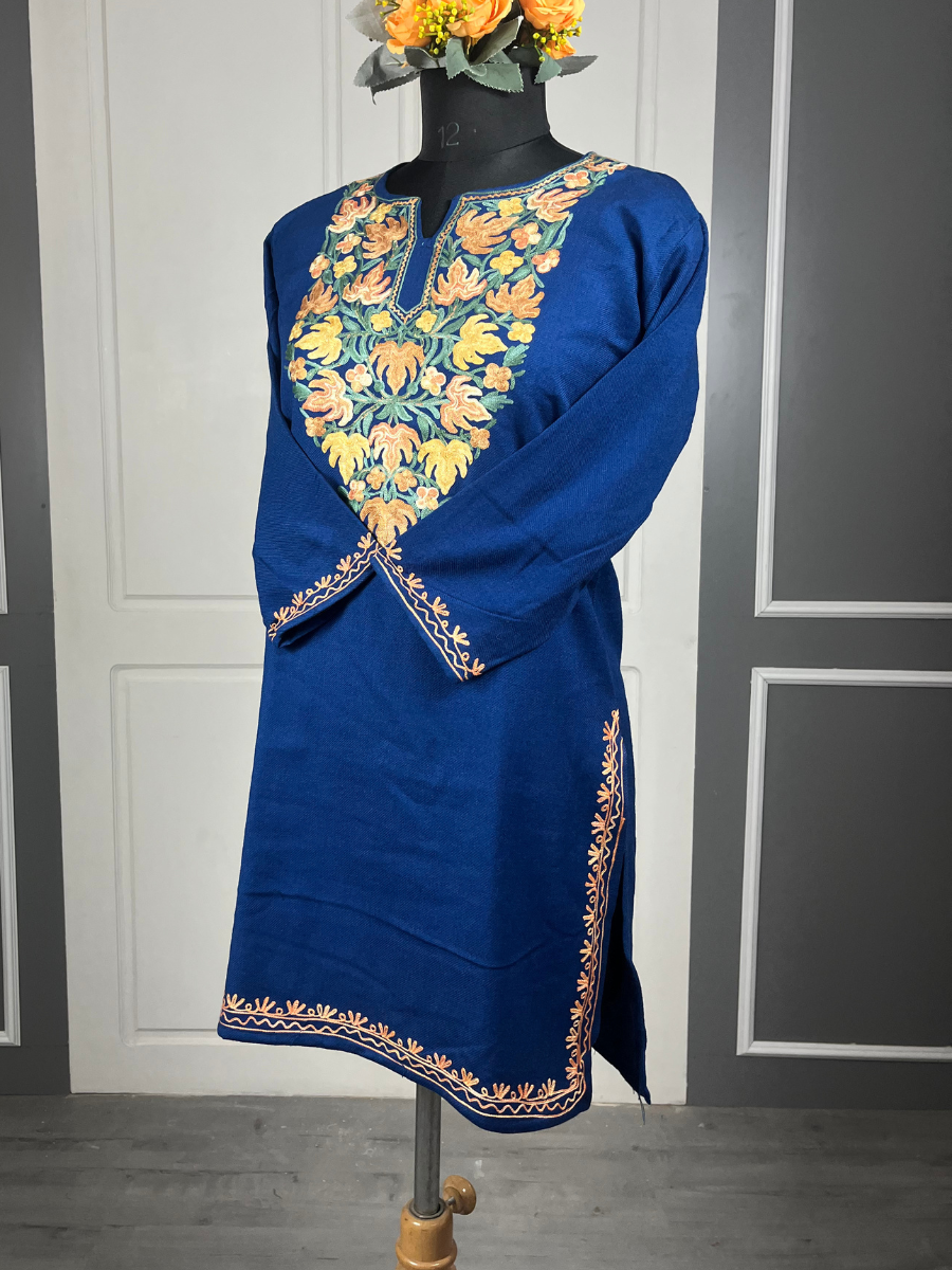 Rang-E-Chinar Blue Short Woolen Kurtis