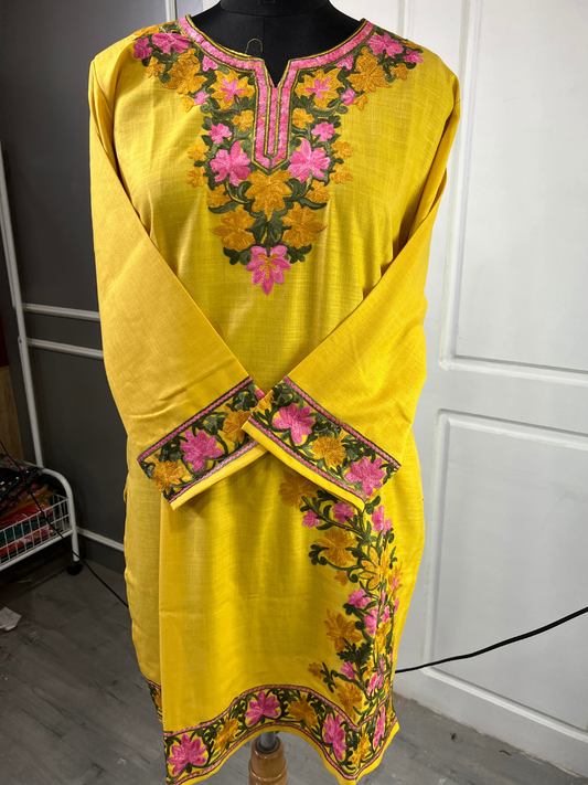 Noor : Aari embroidery summer Co-Ord Set | Gold