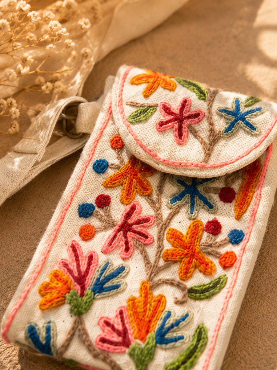 Kashmiri Embroidered Floral Sling Bag