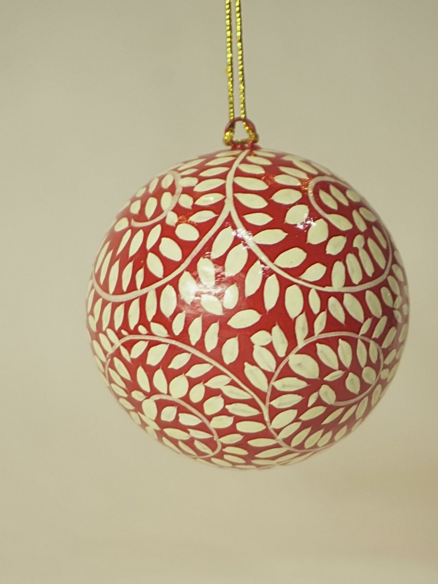 Paper Mache Bauble Balls - Christmas Tree Ornaments | Hanging Decorations for Festive Décor | Set of 9 - KaarKash