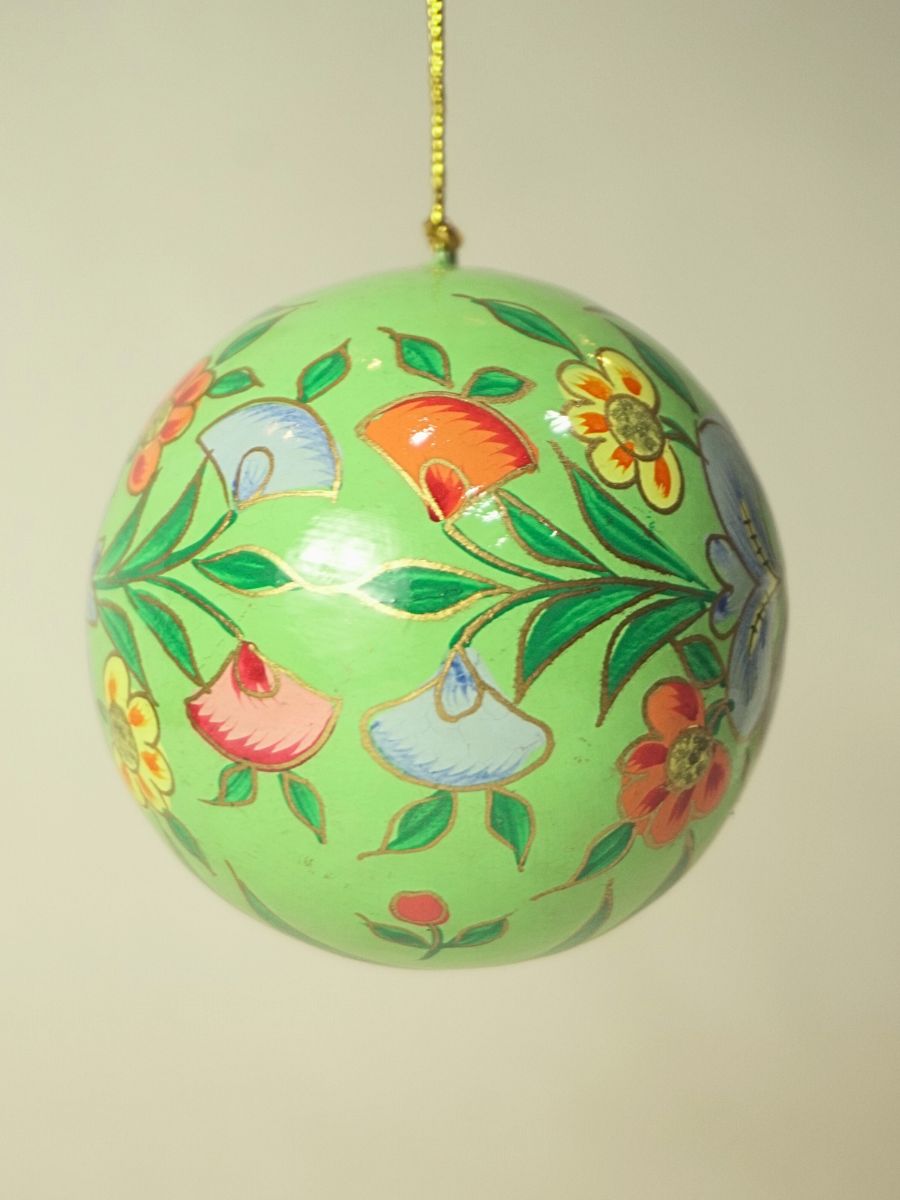 Paper Mache Bauble Balls - Christmas Tree Ornaments | Hanging Decorations for Festive Décor | Set of 9 - KaarKash