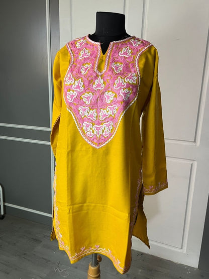 Noor : Aari embroidery summer kurti | Gold