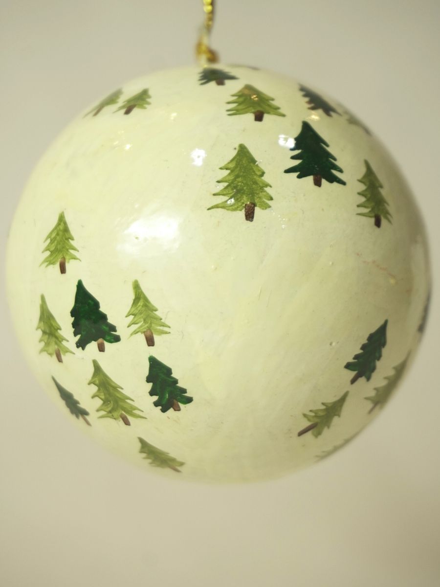 Paper Mache Bauble Balls - Christmas Tree Ornaments | Hanging Decorations for Festive Décor | Set of 9 - KaarKash