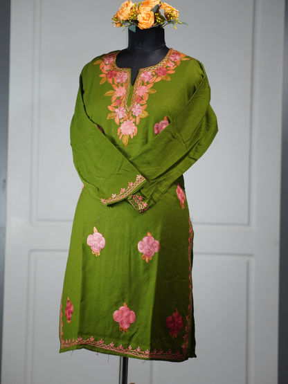 Gulposh Pheran Green Cord Set