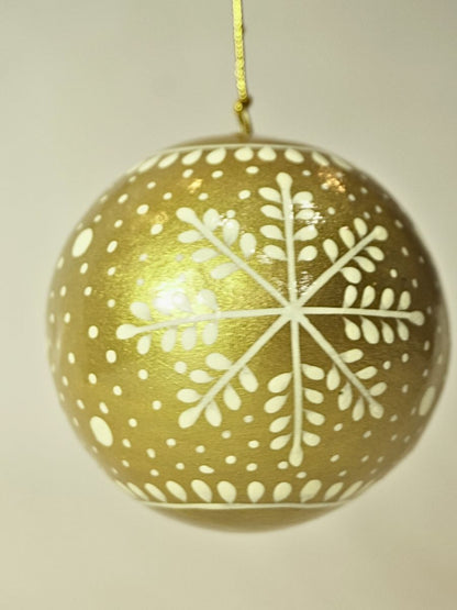 Paper Mache Bauble Balls - Christmas Tree Ornaments | Hanging Decorations for Festive Décor | Set of 9 - KaarKash