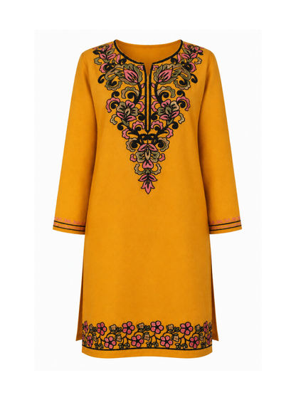 Noor : Aari embroidery summer kurti | Gold