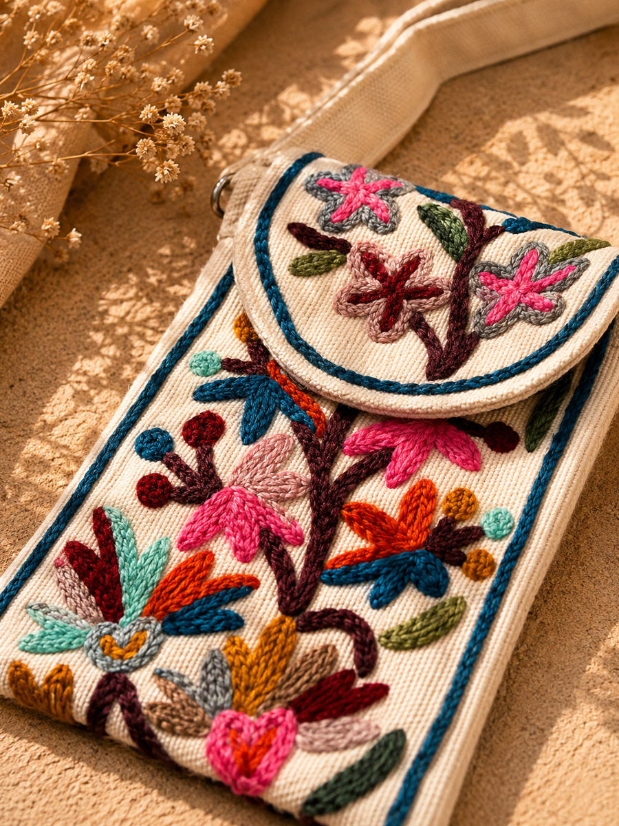 Kashmiri Embroidered Floral Sling Bag