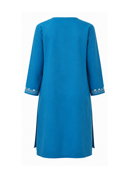 Noor : Aari embroidery summer kurti | Dark Teal