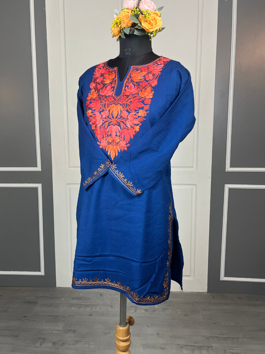 Rang-E-Chinar Blue Short Woolen Kurtis