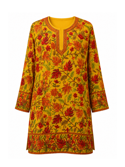 Noor : chinar embroidery summer kurti | Beige