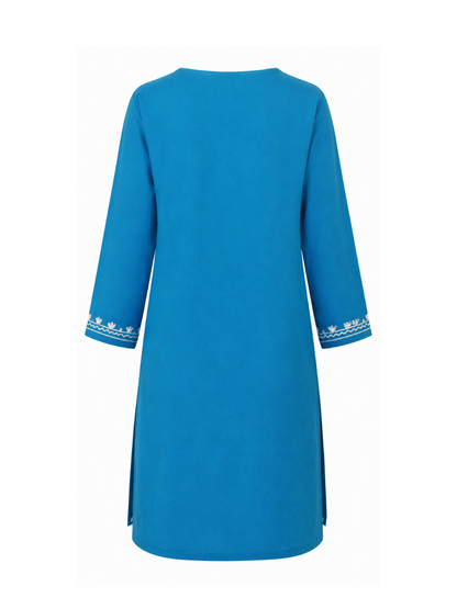 Noor : Aari embroidery summer kurti | Dark Teal