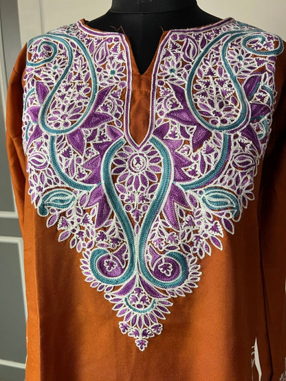 Noor : Aari embroidery summer kurti | Bronze